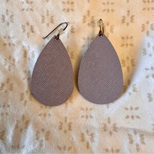 EUC Nickel & Suede Small Teardrop earrings